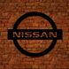 Дерев`яне настінне панно у формі значка Nissan
