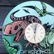 Красивий кольоровий дитячий годинник з дерева "Епоха динозаврів"