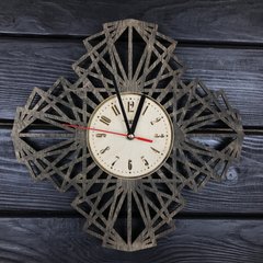 Геометричний настінний годинник з дерева