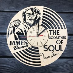 Незвичайний настінний годинник з дерева «James Brown»