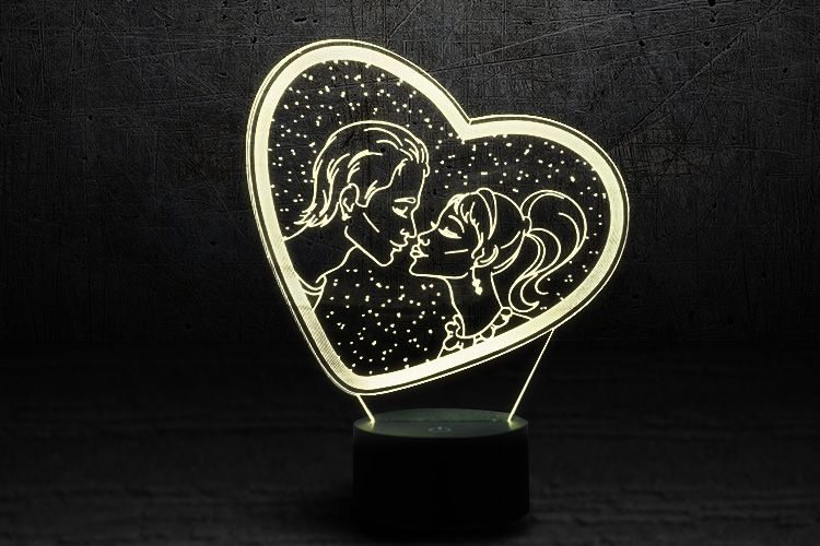 3D Романический светодиодный ночник "Влюбленные", 250 х 122 х 87