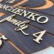 Іменний подарунок - дерев'яний годинник на стіну з прізвищем сім'ї
