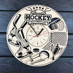 Декоративний настінний годинник з дерева «Хокей»