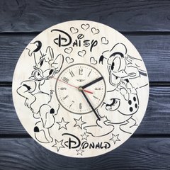 Дитячий настінний годинник з дерева "Дональд Дак і Дейзі Дак"