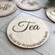 Набір дерев'яних підставок під чашки «Кава-Чай» (4 штуки без коробки)