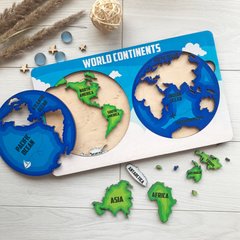 Дитячий кольоровий сортер з дерева «Континенти»