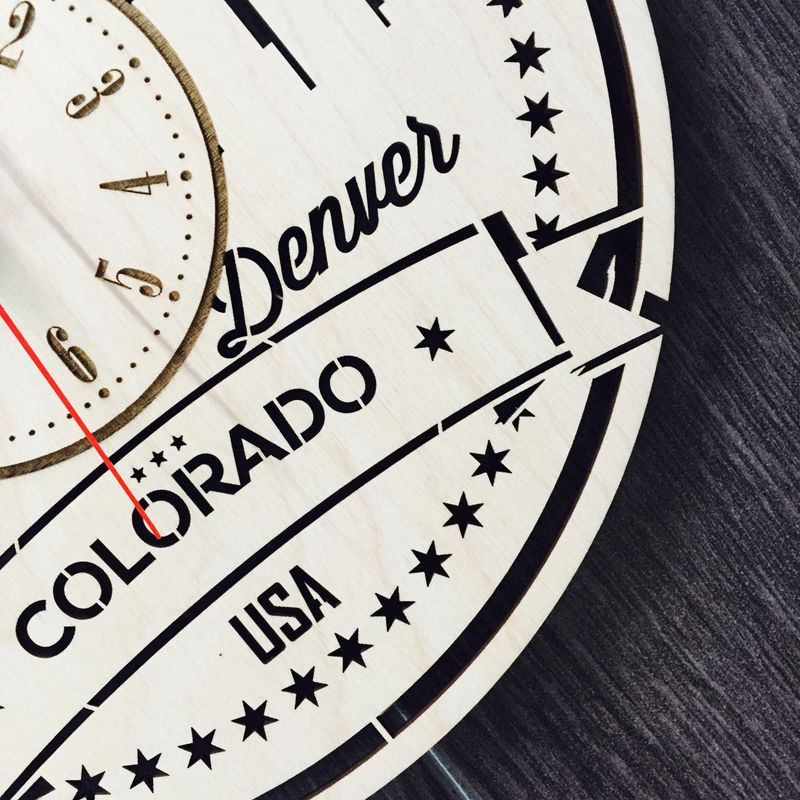 Годинник настінний великий «Денвер, Колорадо»