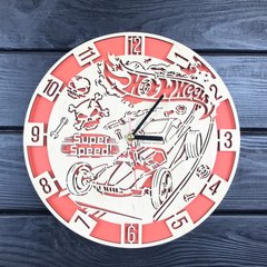 Оригінальний настінний годинник з дерева «Hot Wheels»