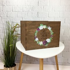 Свадебная деревянная коробка для денег