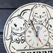 Декоративные часы из дерева «Милые кролики»
