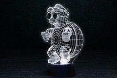3D Детский LED светильник «Черепашка с очками»