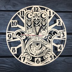 Необыкновенные деревянные настенные часы «Хамса»