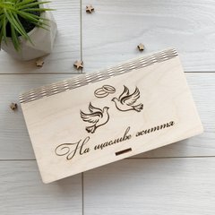 Свадебная деревянная коробочка для денег