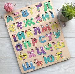 Яркий детский развивающий алфавит из дерева