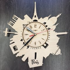 Інтер'єрний годинник з дерева «Силуети Парижа»