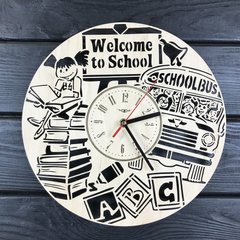 Оригинальные интерьерные настенные часы «Добро пожаловать в школу»