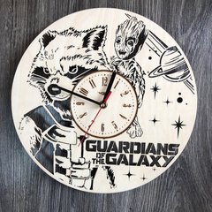 Оригинальные настенные часы из дерева "Стражи Галактики"